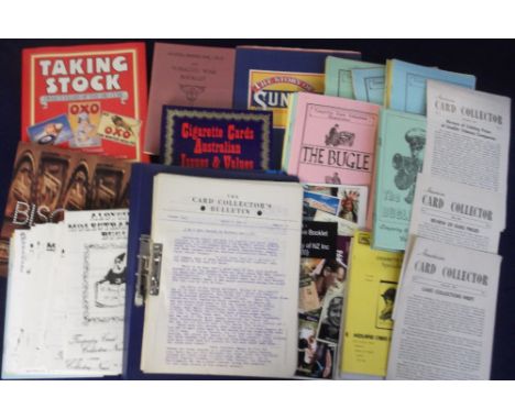 Cartophilic Literature, a quantity of various items, 1950's onwards, inc. 2 binders containing 'The Card Collectors Bulletin'