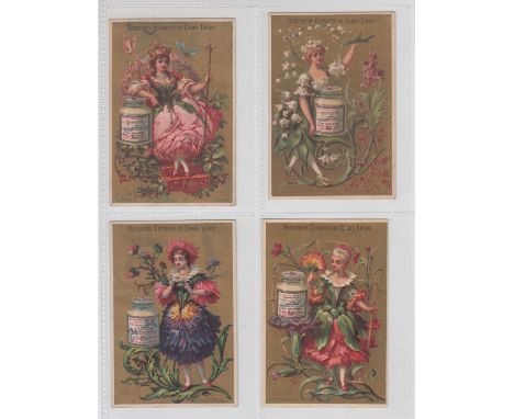 Trade cards, Liebig, Flower Girls 1, Spanish Language, scarce ref S133 (set, 6 cards) (all with light glue stains to backs, f