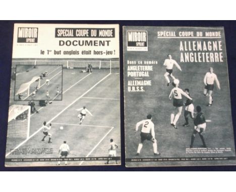 Football magazines, World Cup 1966, 2 special issues of the French magazine 'Miroir Sprint' both covering the 1966 World Cup,