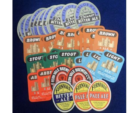 Beer labels, Fernvale Brewery Co Ltd, Rhondda, 5 v.o's (3 different), &amp; John R Fielder &amp; Son Ltd, Hants, (38 with 8 d