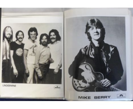 Music Press Photos, 200 1970s -90s pop/rock/soul etc. press and promotional b/w photographs many with dates and annotations t