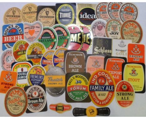 Beer labels, a mixed selection of 39 UK labels, many from Ireland, various shapes, sizes and breweries, inc. Guinness, Smithw
