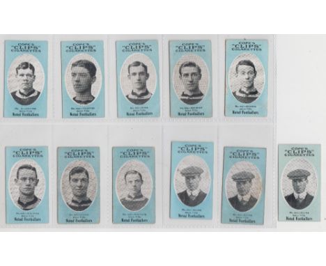 Cigarette cards, Cope's Noted Footballers, (Clip's 500 subjects), Aston Villa, 9 cards, nos 220, 21, (221?), &amp; 222-228 in