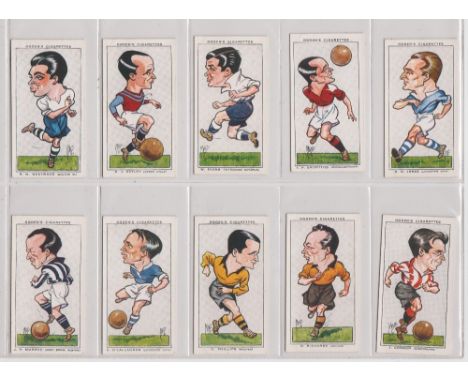 Cigarette Cards, Ogden's, 2 sets, Football Caricatures (50 cards) and Football Club Captains (50 cards) (gd/vg)
