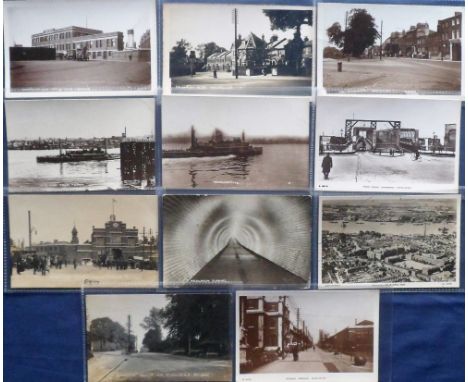 Postcards, London suburbs, Woolwich, a selection of 11 RP's including The Common, Shooters Hill, Arsenal Gates Beresford Sq, 