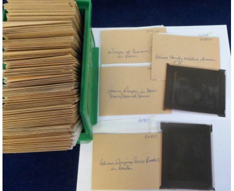 Photographs, a collection of celluloid negatives contained in approx. packets, each packet annotated and some with multiple i