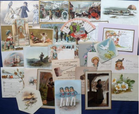Tony Warr Collection, Ephemera, Victorian and Early 20th C Greetings Cards to include die cut, deckle edged, embossed, hand p