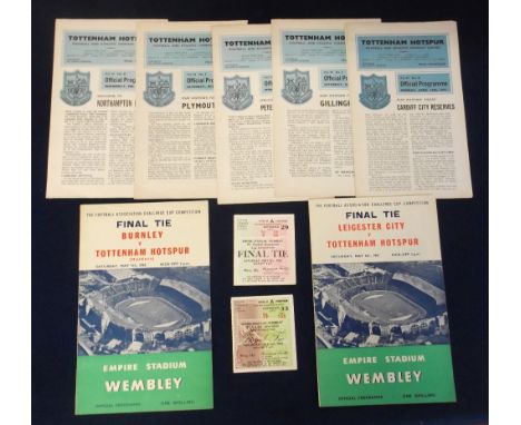 Football, Tottenham Hotspur FA Cup Finals 1961 v Leicester and 1962 v Burnley, both with match tickets, sold with 6 home rese