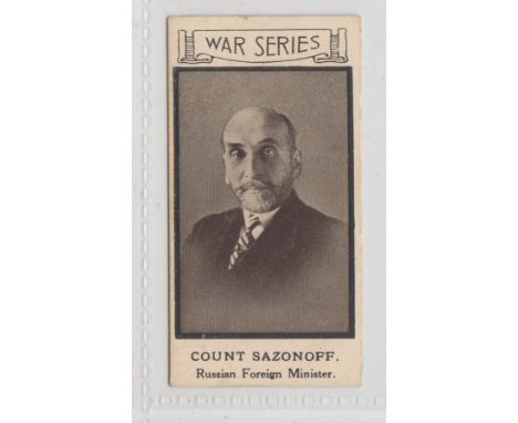 Cigarette card, Webb &amp; Rassell, War Portraits, type card no 16 Count Sazonoff (gd) (1)
