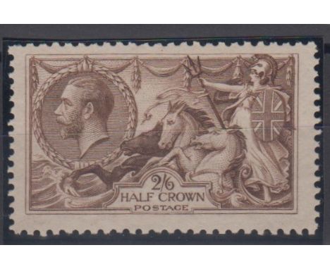 Stamp, GB, 2/6- Bradbury Wilkinson, Seahorse, chocolate-brown, SG 414, mounted mint, catalogue value £160