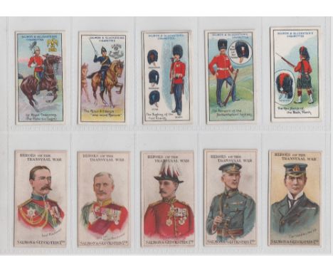 Cigarette cards, Salmon &amp; Gluckstein, 20 different cards, Heroes of the Transvaal War (5), Traditions of the Army &amp; N