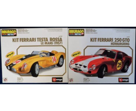 Burago Model Kits, 5 unmade kits comprising Ferrari 512, Ferrari Testa Rossa (white), Ferrari 250 LM Daytona, Ferrari 250 GTO