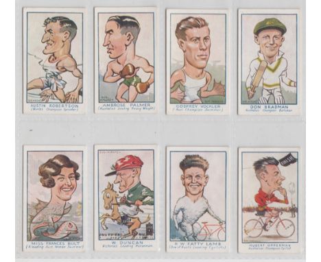 Cigarette cards, Carreras, Australian Issues, Personality Series (nos 73-96) (set, 24 cards) (vg)