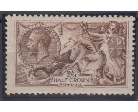 Stamp, GB, 2/6- Bradbury Wilkinson, Seahorse, reddish-brown, SG 415, mounted mint, catalogue value £160