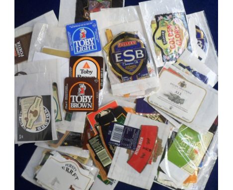 Beer labels, a large selection of 400+ modern UK labels, numerous breweries, some light duplication, various shapes and sizes