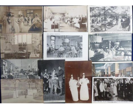 Postcards, Medical, London Hospital Whitechapel Rd, a collection of 23 cards, RP's and printed, showing interior wards, opera