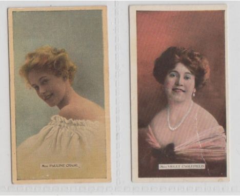 Cigarette cards, Phillips, Actresses, 'C' Series, (Teapot), two type cards, no 104 (age toning, o/w gd) &amp; no 107 (creased