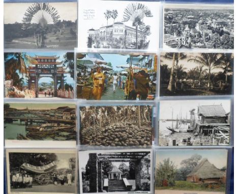 Postcards, Foreign, a mixed age collection of 67 cards of Singapore inc. Anderson Bridge, Telok Ayer Basin, Boat Quay, Wateri