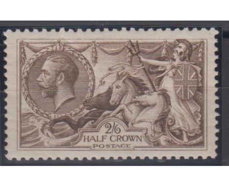 Stamp, GB, 2/6- Bradbury Wilkinson, Seahorse,  olive-brown, SG 413a, mounted mint, catalogue value £190