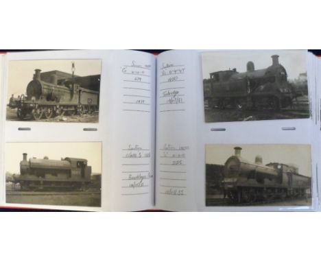Railway Engine Photographs, a modern album containing approx. 200 mixed age photographs (mostly b/w reprints) of railway engi