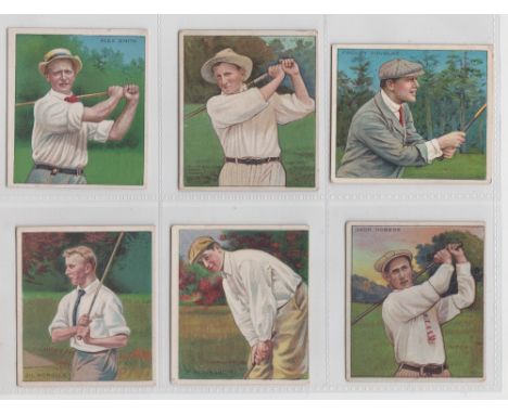 Cigarette cards, ATC, Series of Champions 'L' size, 6 Golf cards,  Findlay Douglas, F Herreshoof, Jack Hobens, George Low, Gi