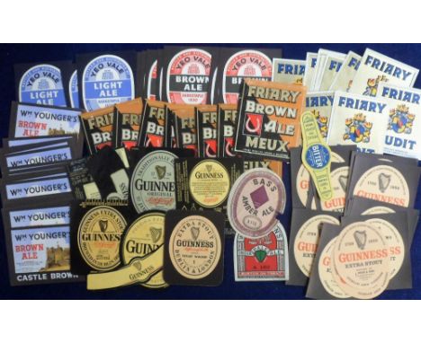 Beer labels, a selection of approx. 97 UK labels , 12 different examples in varying degrees of duplication, including Yeo Val