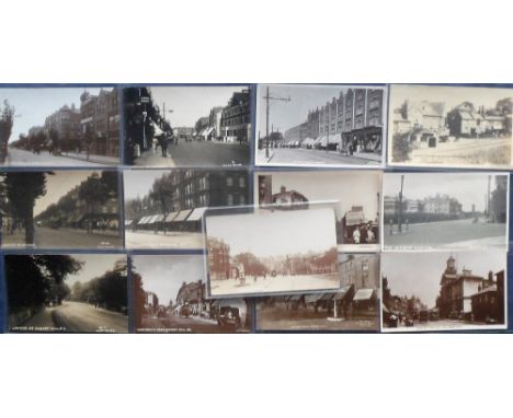 Postcards, London suburbs, a selection of 13 RP's including Norbury (5), Forest Hill (4), Shooters Hill (2), Deptford Town Ha