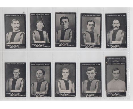 Cigarette cards,  Cope's, Noted Footballers, (Solace Cigarettes), Wolverhampton Wanderers, 14 cards, nos 167-180 inclusive pl