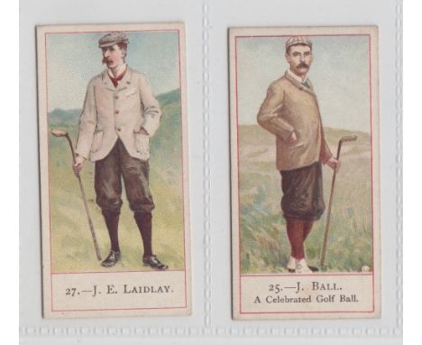 Cigarette cards, Cope's, Cope's Golfers, two type cards, no 25 J. Ball &amp; no 27 J.E. Laidlaw (gd) (2)