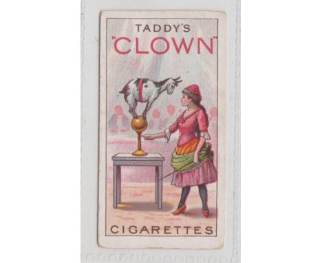Cigarette card, Taddy, Clowns &amp; Circus Artistes, type card, Girl with balancing Goat, ref H414, picture no 17, (gd) (1)