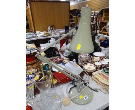 Pale green anglepoise-style lamp E/T