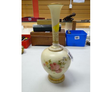 A Royal Worcester 'Blush Ivory' vase together with similar small twin-handled vase