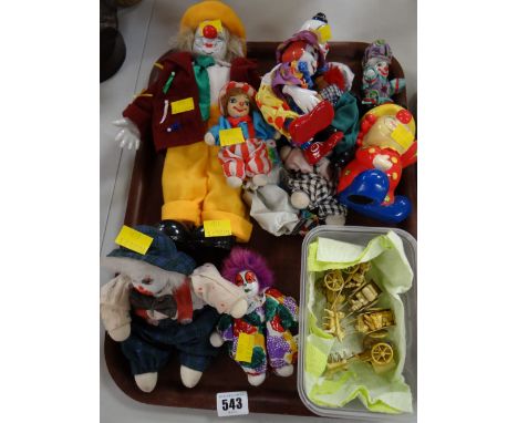 Collection of vintage child's clown dolls etc