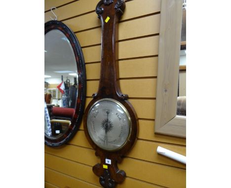 A mahogany banjo barometer by FRANCIS & CO, Southampton Street, Strand (A/F)