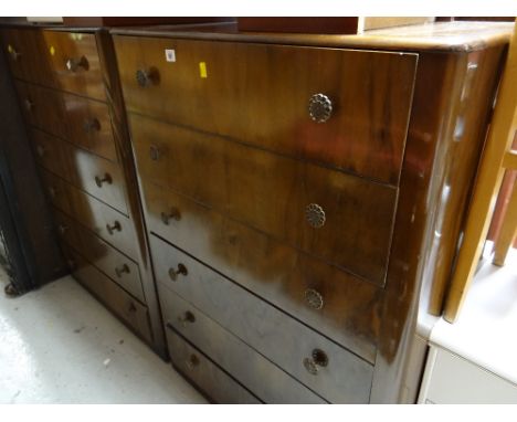 A pair of vintage mahogany six-drawer chests of drawerscondition report: Both chests are the sameHeight – 117cmsDepth – 44cms