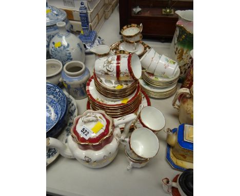 Various vintage patterned English Staffordshire teaware