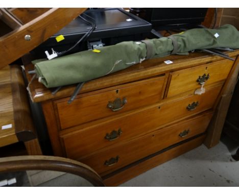 Early twentieth century light mahogany chest of drawers, two short above two long together with a modern wood effect console 