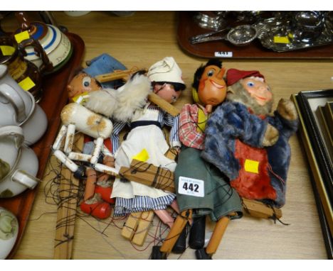 Collection of vintage Pelham puppets including Noddy, nurse, Pinocchio together with a vintage glove puppet