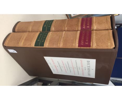 Johnson's Dictionary, a fine cased, leather bound, two volume set, published by the Folio Society, with introductory text