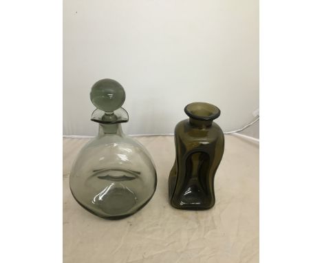 A Whitefriars decanter; together with one other