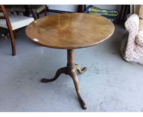 Mahogany tripod table, George III with alterations, 70cm in diameter, 67cm in height
