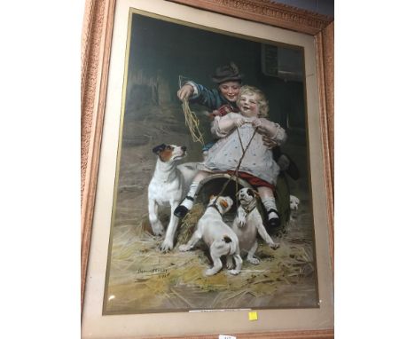 ARTHUR J ELLSLEY FRAMED PRINT BREAKING THEM IN
