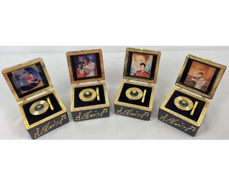 4 limited edition Elvis Presley ceramic music boxes by Ardleigh elliott. A1105 Don't Be Cruel, A1664 Teddy Bear, A0359 Love M