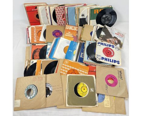 Approx. 200 assorted vintage vinyl 7" singles. To include: The Doors, Bob Dylan, Gerry &amp; The Pacemakers, Genesis, Johnny 