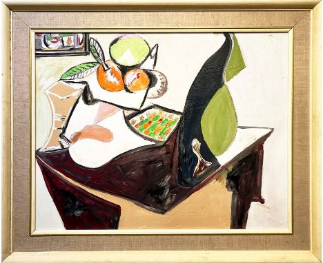 AFTER PABLO PICASSO, 'Nature Morte Aux Citrons et Aux Oranges', oil on board, 48cm x 61cm, framed. 