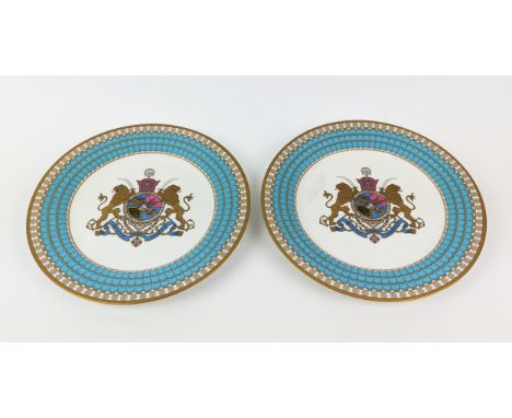 SPODE 'THE IMPERIAL PLATE OF PERSIA', two plates commemorating 2500 years of Persian monarchy, limited edition of 10,000, 27c
