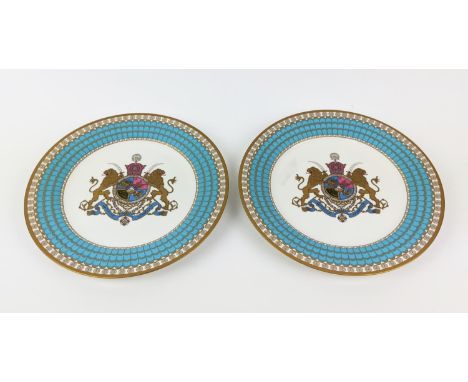 SPODE 'THE IMPERIAL PLATE OF PERSIA', two plates commemorating 2500 years of Persian monarchy, limited edition of 10,000, 27c