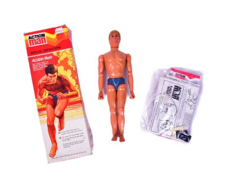 Action Man - an original vintage 1980s (1983) Palitoy made Special Operations Action Man. Blonde flock haired example (head l