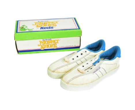The Muppets - a pair of vintage 1980s Jim Henson's Muppet Shoes by Keds. Light pink the soles having a Miss Piggy rubber prin