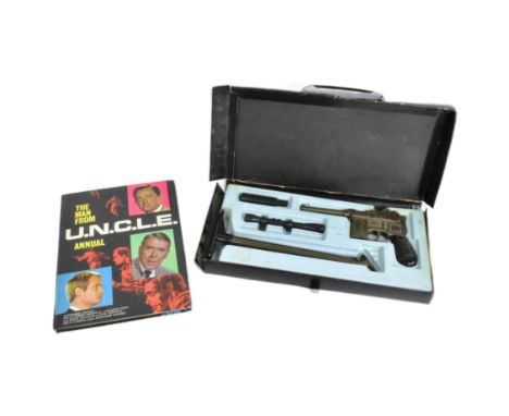 The Man From UNCLE - vintage 1960s Lone Star made ' Attace Case ' playset and annual. The Attache Case set featuring a diecas